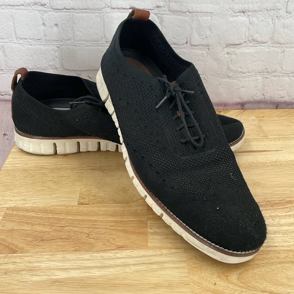 Cole Haan Men's Zerogrand Stitchlite Knit Oxfords 13 Black Lace Up Sneakers